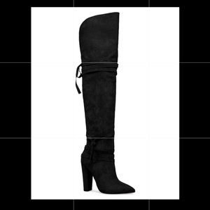 Faux-Suede over the knee boots